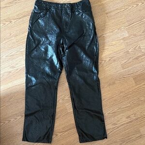 Le Lis Glossy Black Pleather Pants